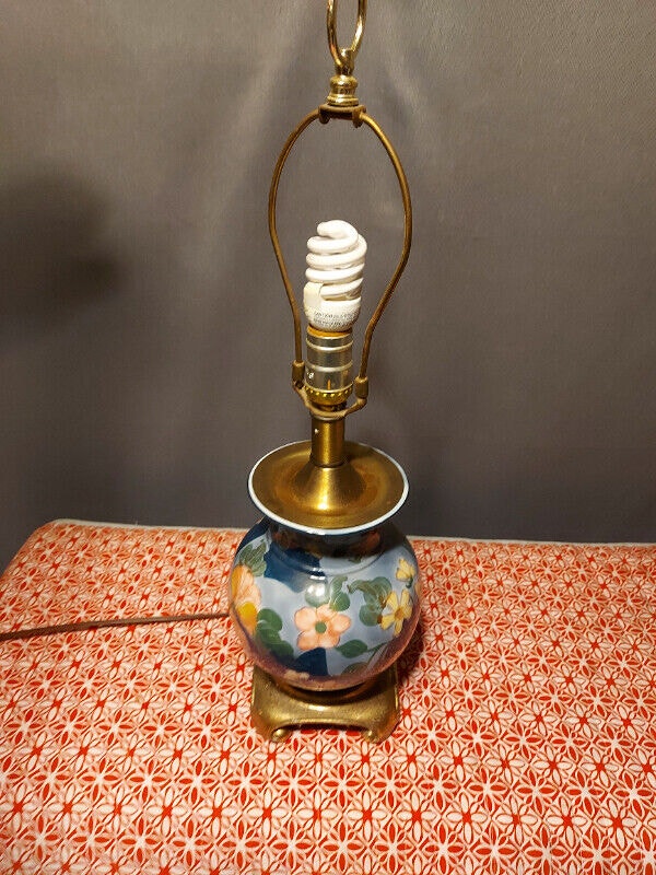 Brass Flower Lamp Tri Light 24inch Tall - photo 4