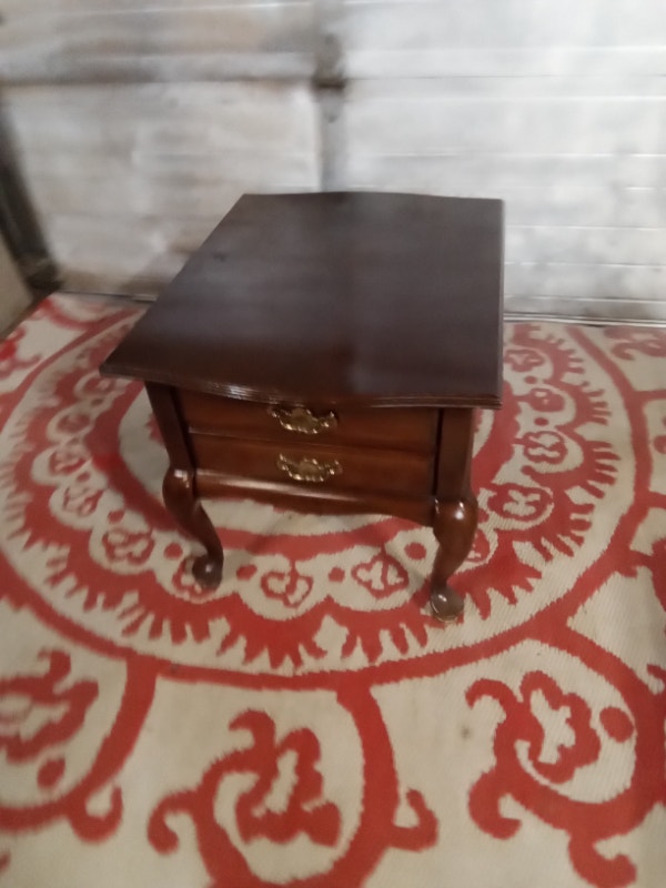 Side End Table with Discolored Top