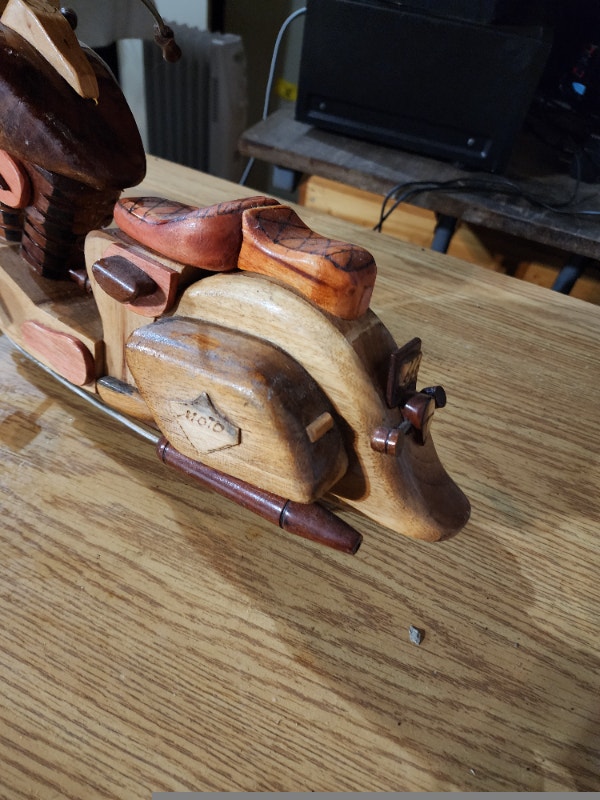 Harley Davidson Wood Art Motorcycle Decoration 20'' x 10'' - photo 4