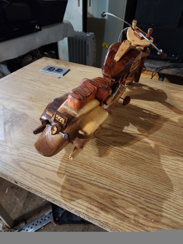 Harley Davidson Wood Art Motorcycle Decoration 20'' x 10'' - photo 5