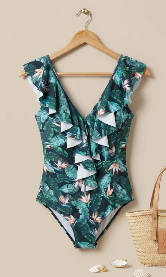 🌴 Stunning Tropical Ruffle One-Piece Swimsuit 🌴 - photo 2