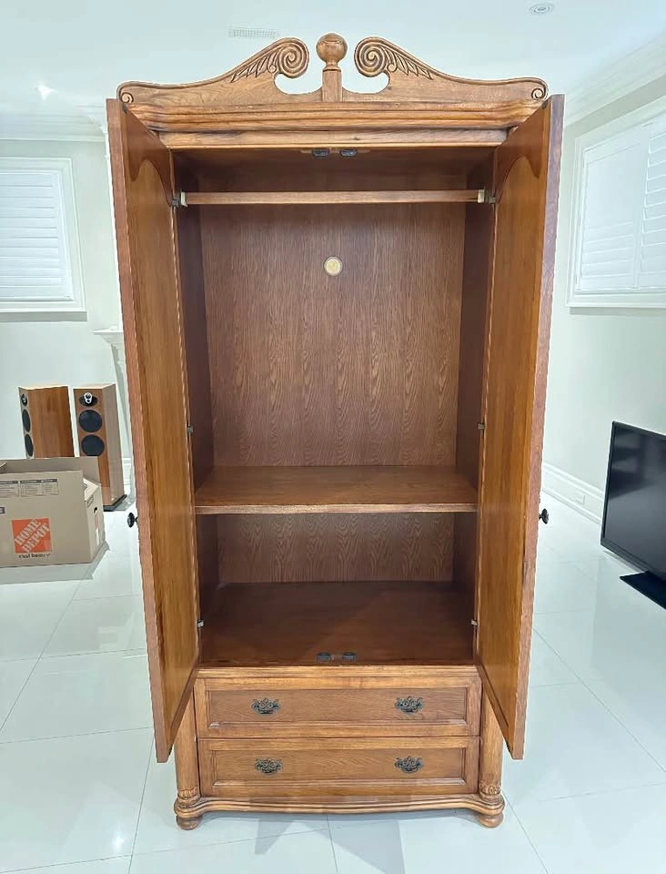 Vintage wardrobe - oak wood - photo 2