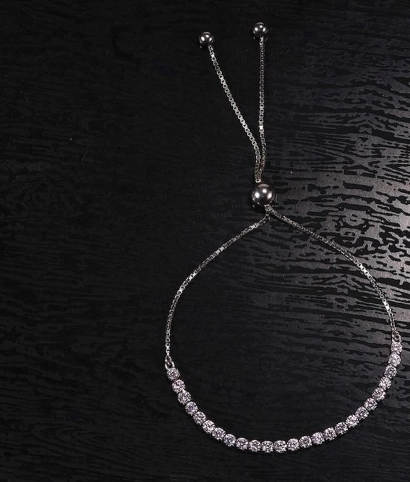 Silver Adjustable Tennis Bracelet (Stamped 925)