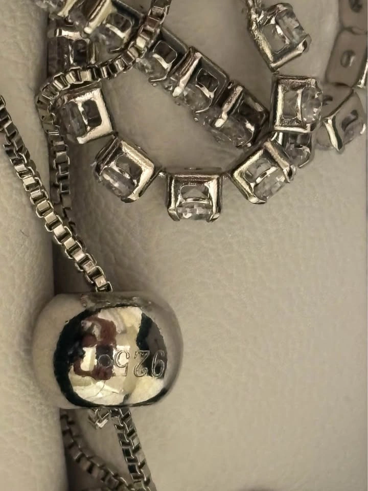 Silver Adjustable Tennis Bracelet (Stamped 925) - photo 3