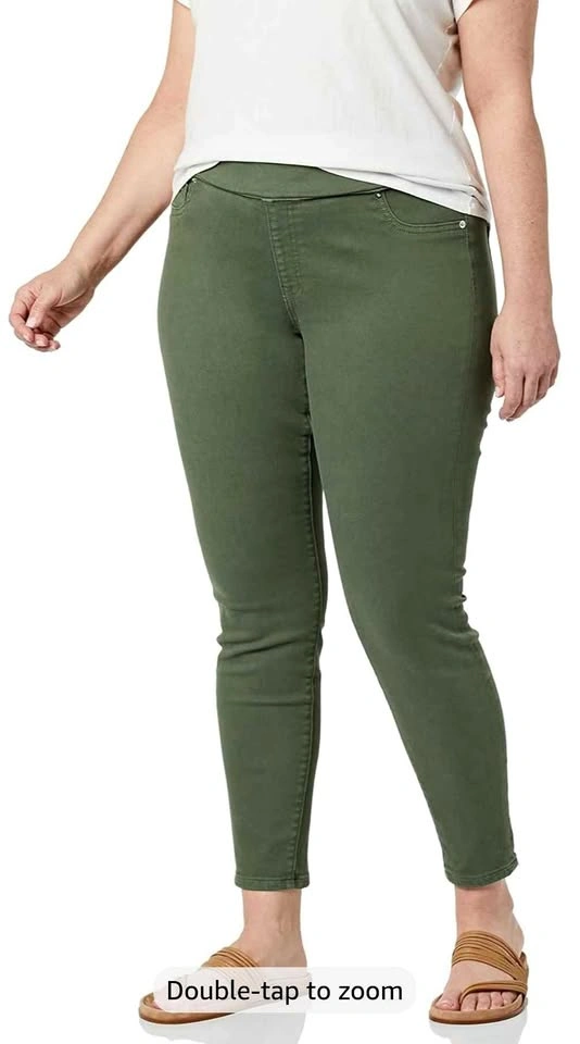 Women's Dark Green Pull-On Jeggings - Size 16 Short (XL/2XL)