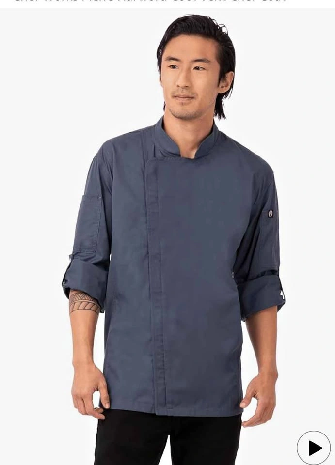 Chef Works Hartford Chef Coat - Slate Blue, Medium