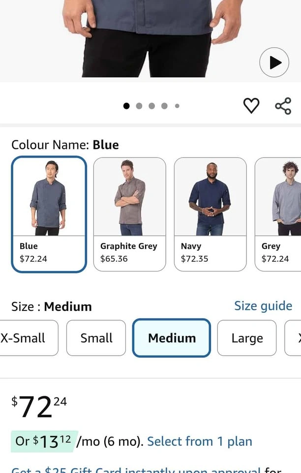 Chef Works Hartford Chef Coat - Slate Blue, Medium - photo 5