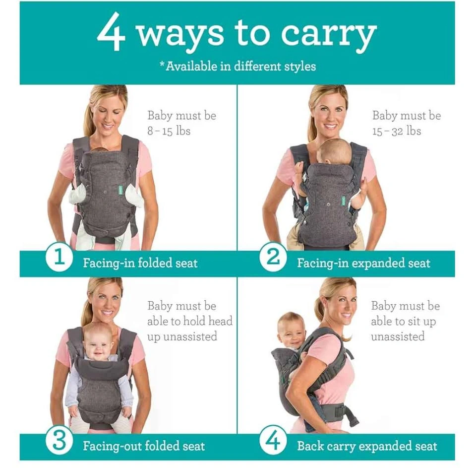 Stylish Rainbow Print Ergonomic Baby Carrier – Comfort for Mom & - photo 3