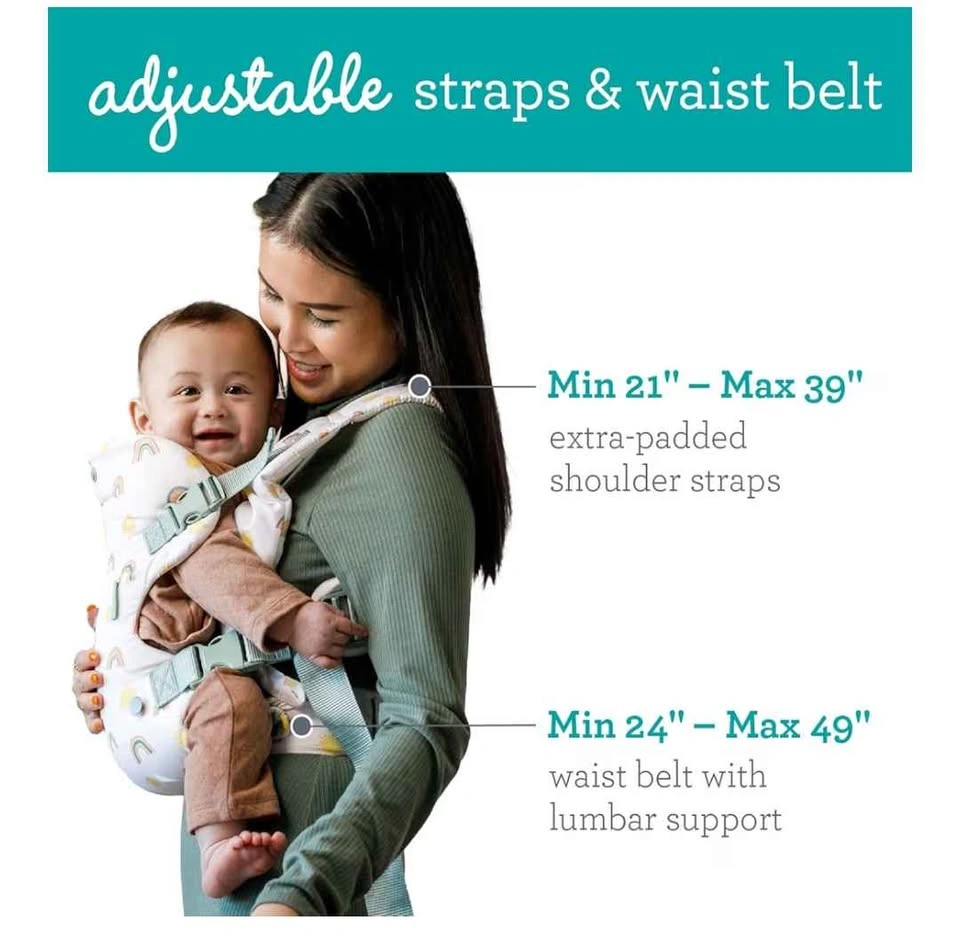Stylish Rainbow Print Ergonomic Baby Carrier – Comfort for Mom & - photo 4