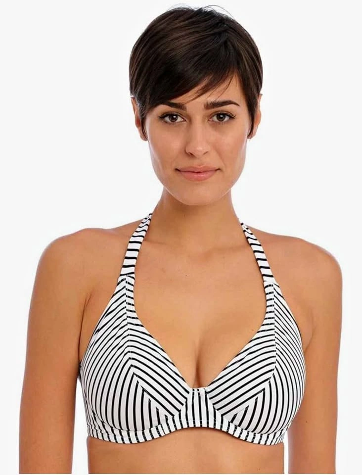 Freya Striped Halter Bikini Top – Size UK 36GG / US 36J (NEW)