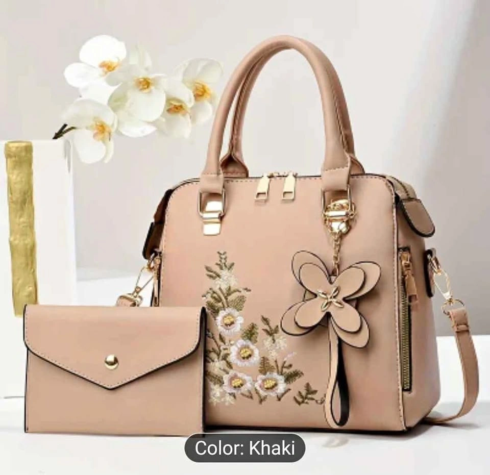 Brand new 2pc large capacity khaki handbag set for women