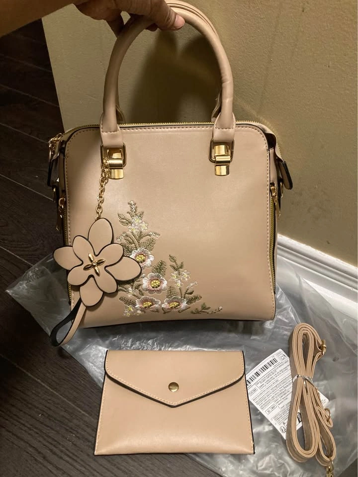 Brand new 2pc large capacity khaki handbag set for women - photo 2
