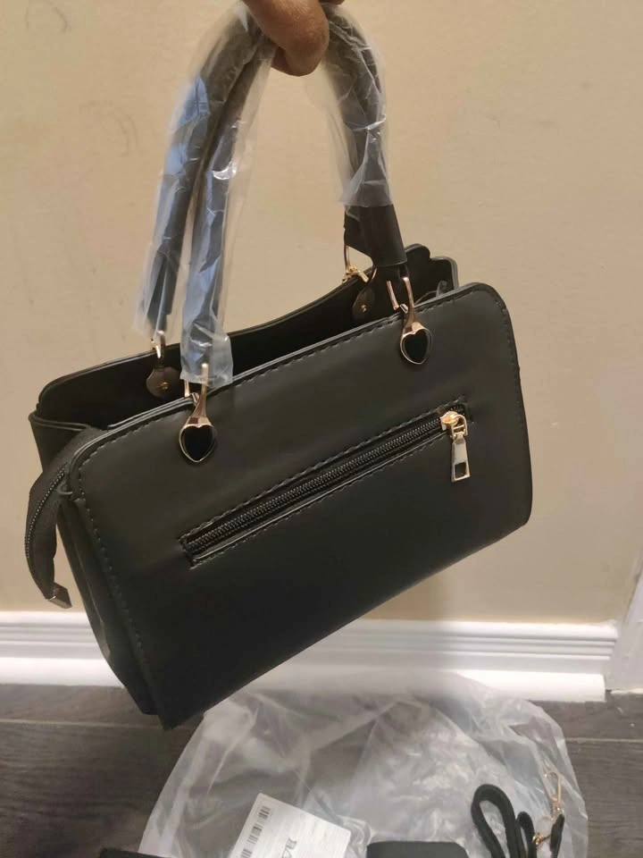 Brand new 3pc black handbag set with wallet & card holder - photo 4