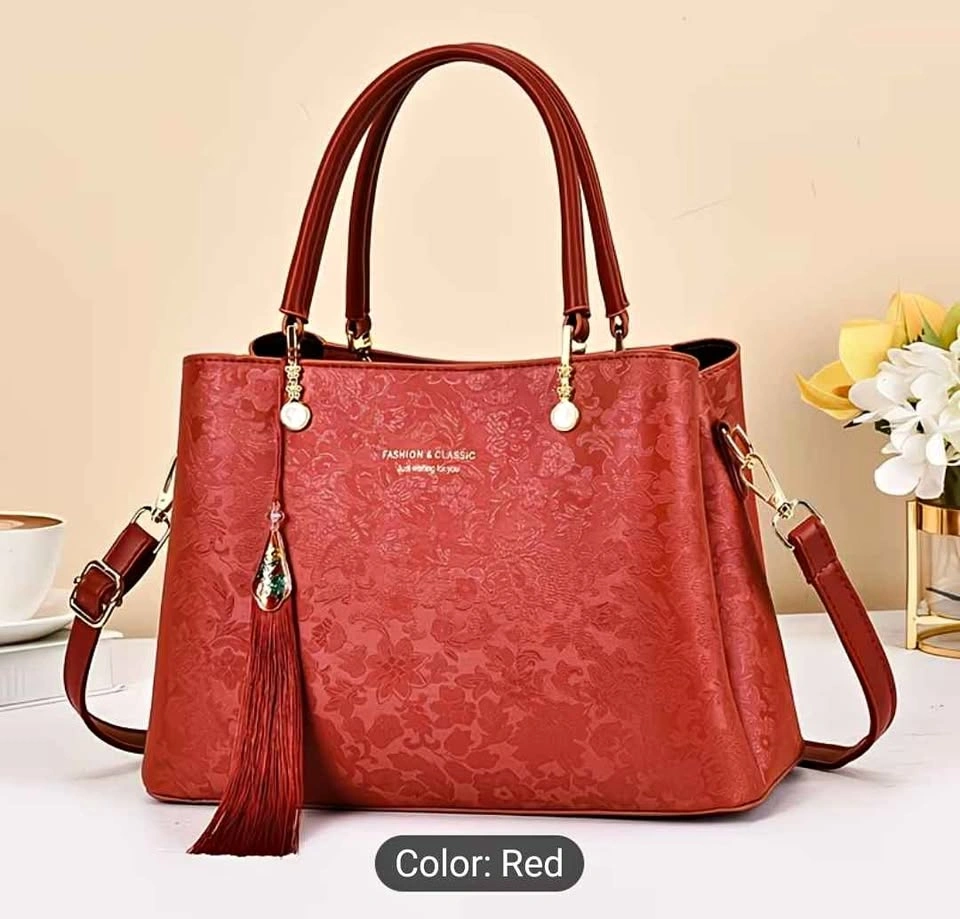 Brand new Large capacity red color beautiful hand bag for women