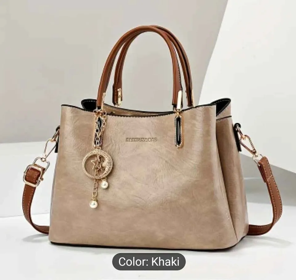 Brand new large capacity khaki color beautiful hand bag for wome
