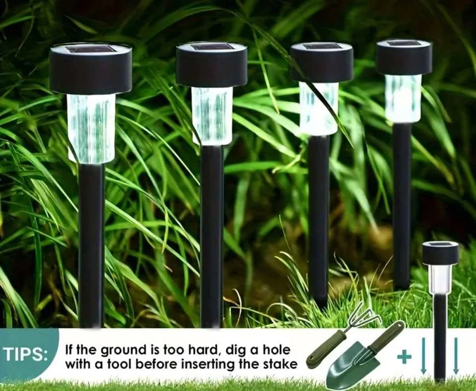 Set of 10 Solar Pathway Lights for Outdoor Yard & Patio - photo 2