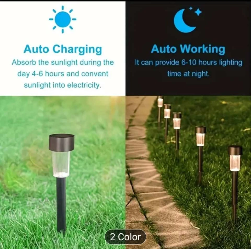 Set of 10 Solar Pathway Lights for Outdoor Yard & Patio - photo 5