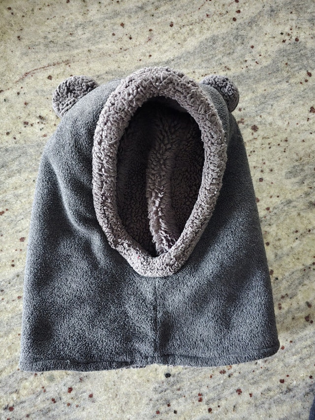Toddler to small child bear ear full cover hat