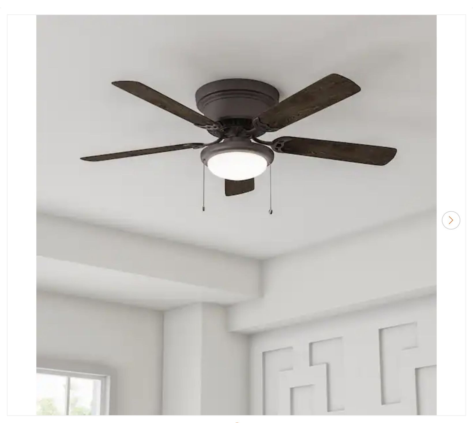 Hampton Bay Hugger 52 in. LED Ceiling Fan w/ Light Kit - New