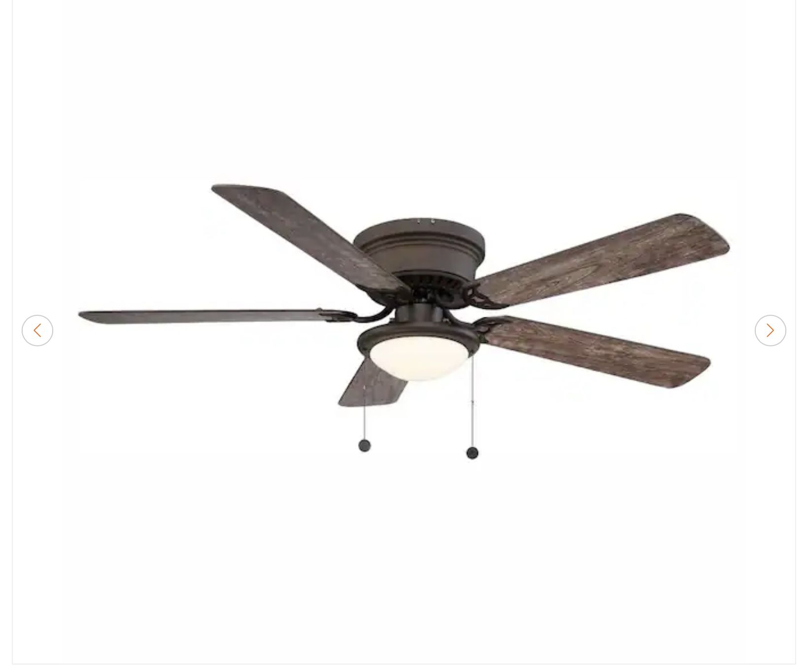 Hampton Bay Hugger 52 in. LED Ceiling Fan w/ Light Kit - New - photo 4