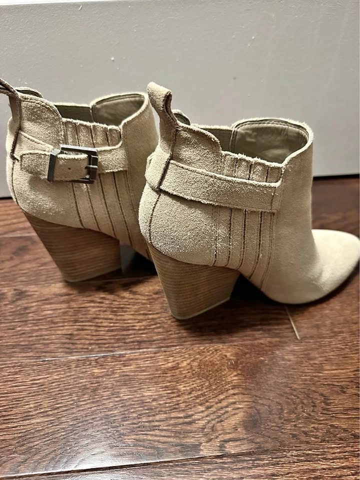 Guess Tan Suede Buckle Ankle Boots