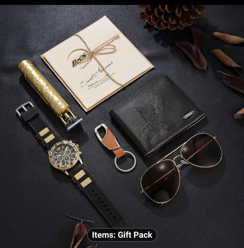Luxurious Men's Set: Watch, Clipper, Wallet, Glasses, Keychain - photo 4