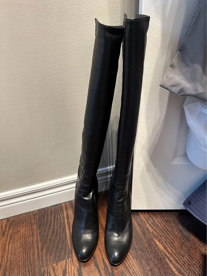 Stuart Weitzman Leather Heels Boots Size 9 - photo 2