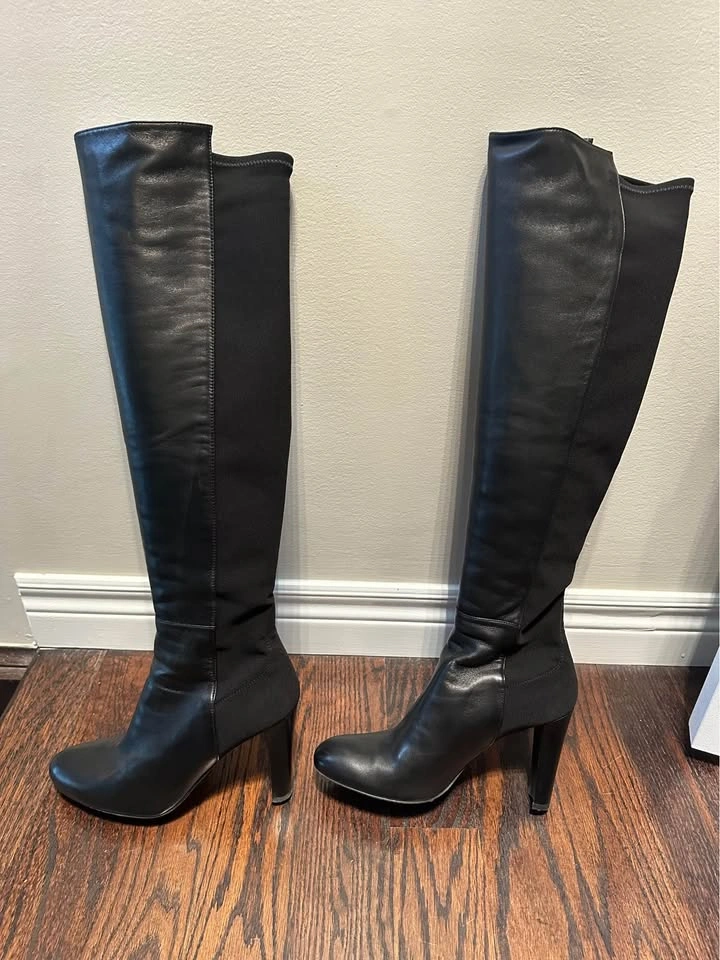 Stuart Weitzman Leather Heels Boots Size 9 - photo 3