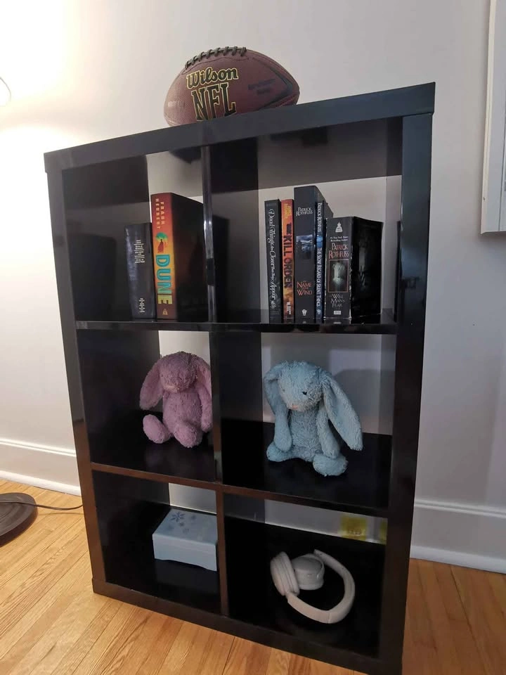 black stylish book case/ 6 cube storage shelf - photo 2