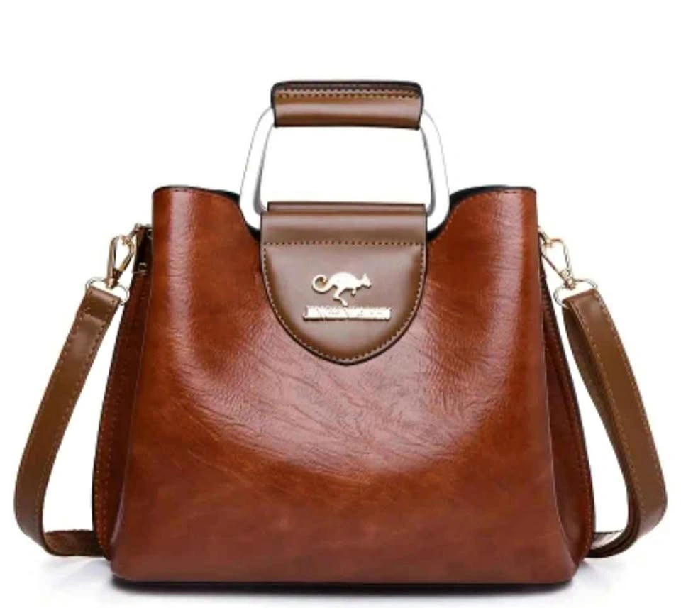 Elegant Kangaroo Hardware Tag Tote Crossbody Bag.