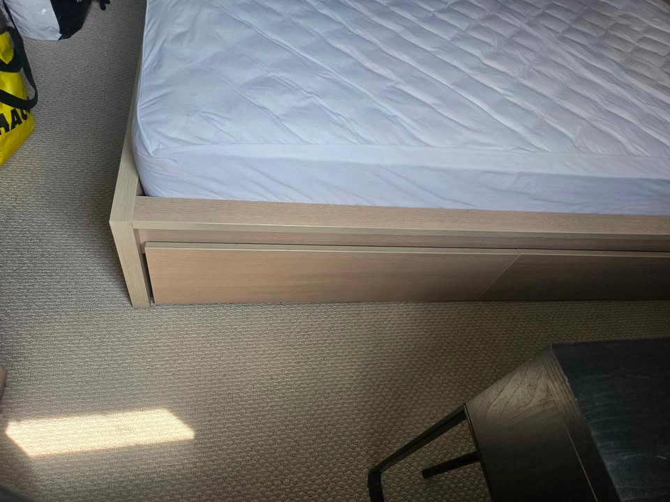 Ikea Malm Double Bed with Storage Drawers and Matress - photo 2
