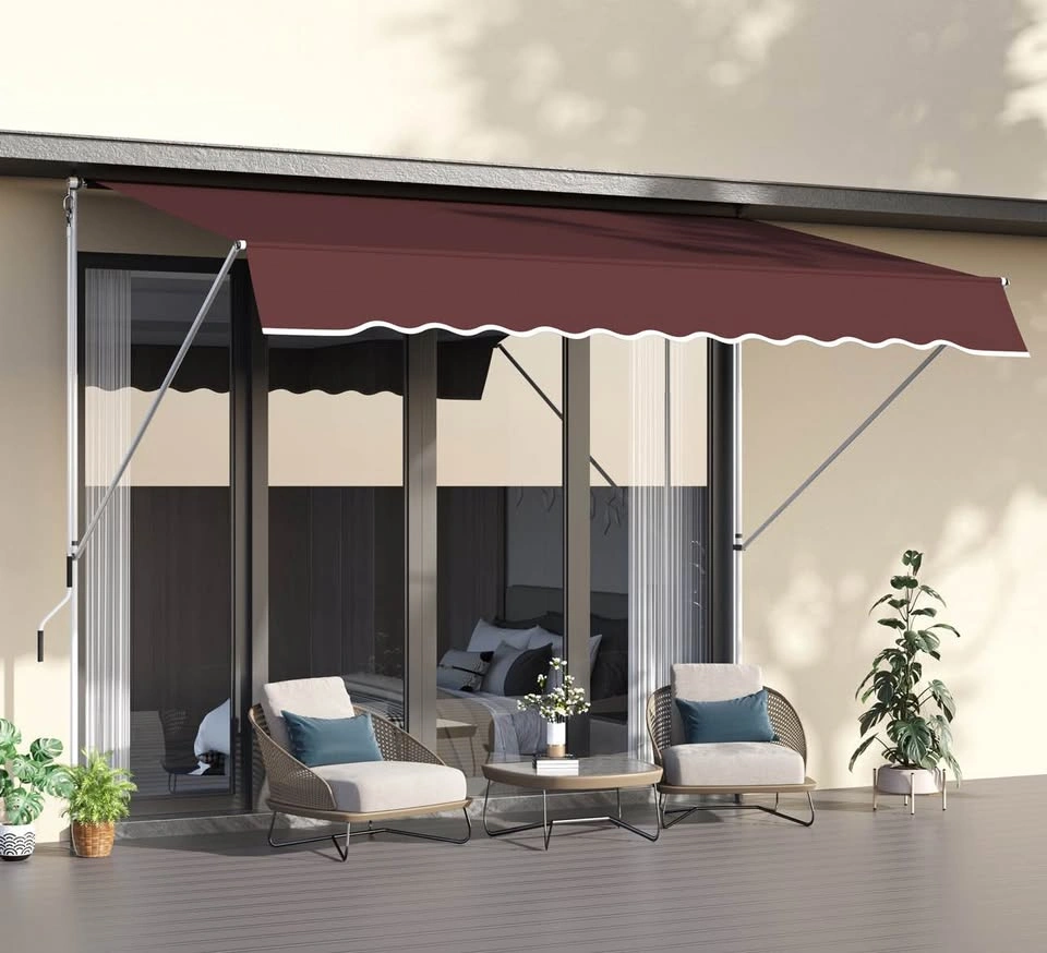 Outsunny 10x5ft Patio Retractable Awning - Wine Red - photo 2