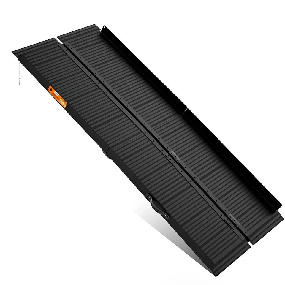 7FT Black Folding Aluminum Wheelchair Ramp – 800 lbs