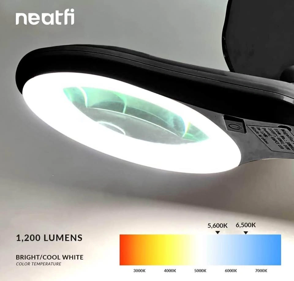 Neatfi LED Magnifying Lamp with Clamp - 1200 Lumens, 5" Lens
