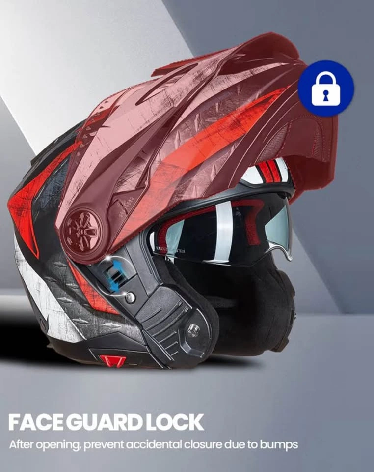 ILM Modular Full Face Motorcycle Helmet 909F – XXL Red/White (Br - photo 5