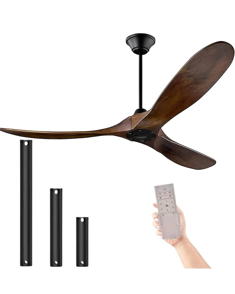 70" Wood Ceiling Fan with Remote - 3 Blade, 6 Speed DC Motor