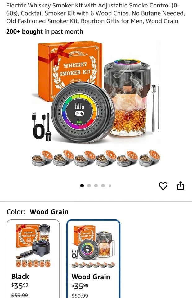 (New) Electric Whiskey Smoker Kit with Adjustable Smoke Control