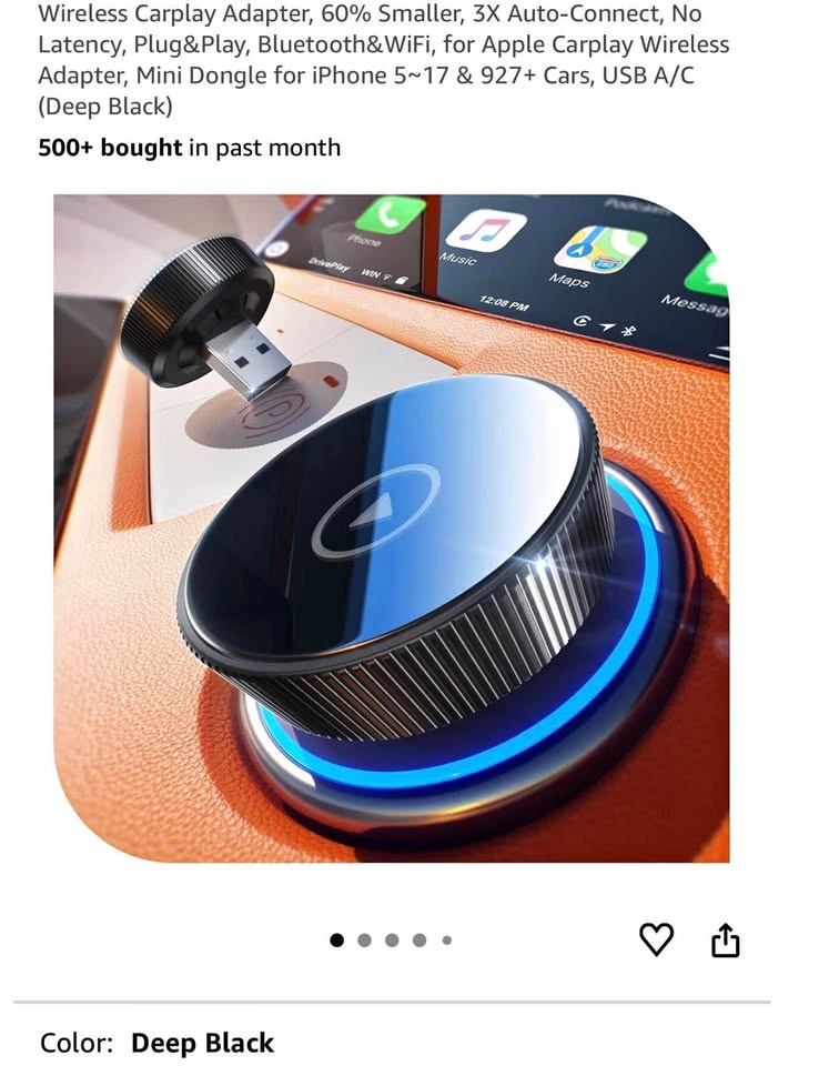 (New) Wireless Carplay Adapter, 60% Smaller