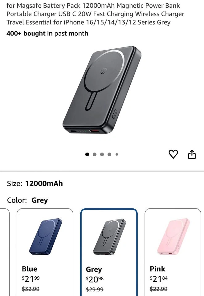 12,000mAh 20W Magnetic Power Bank