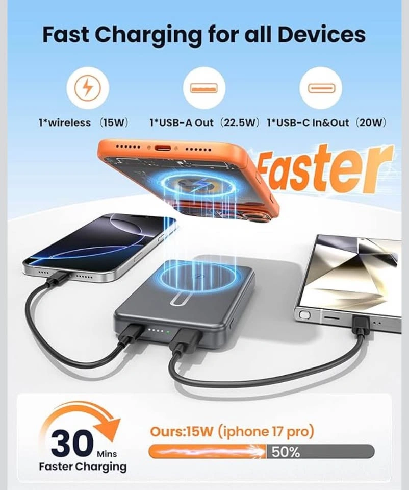 12,000mAh 20W Magnetic Power Bank - photo 4