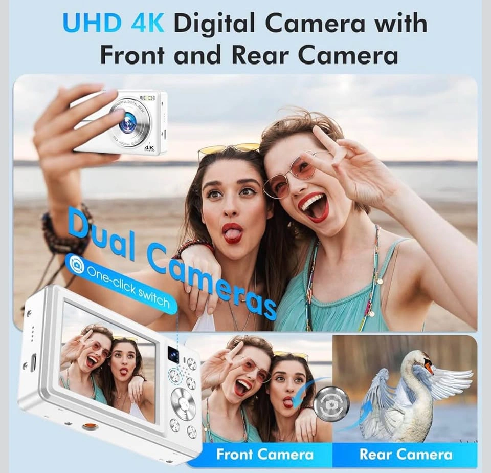 4K Digital Camera with 32GB Card & 2 Batteries (White) - photo 4