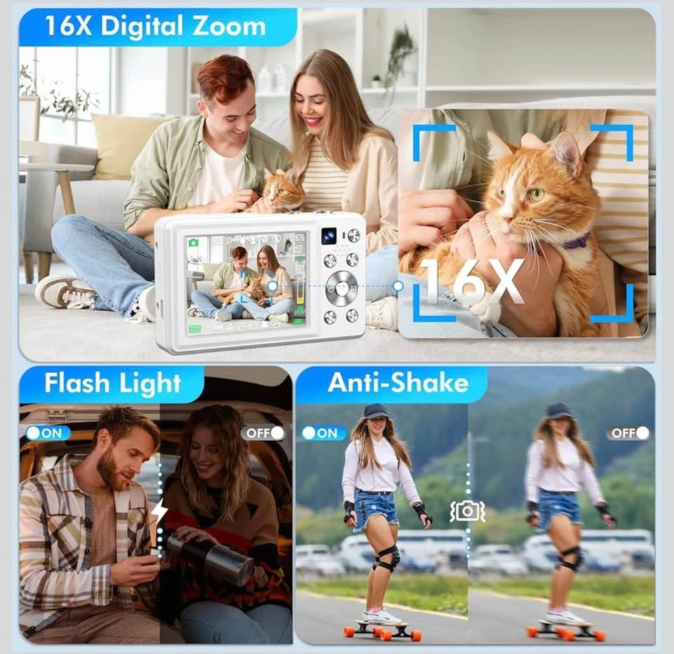 4K Digital Camera with 32GB Card & 2 Batteries (White) - photo 5