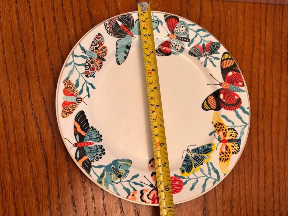 Dinner Plates with butterflies design 4 plates - photo 4
