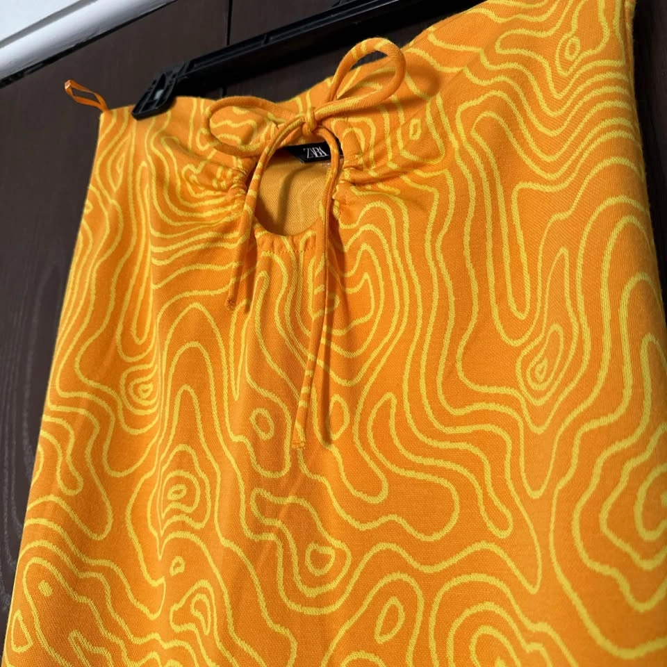 Zara printed midi skirt with ties and cutout size S - photo 3