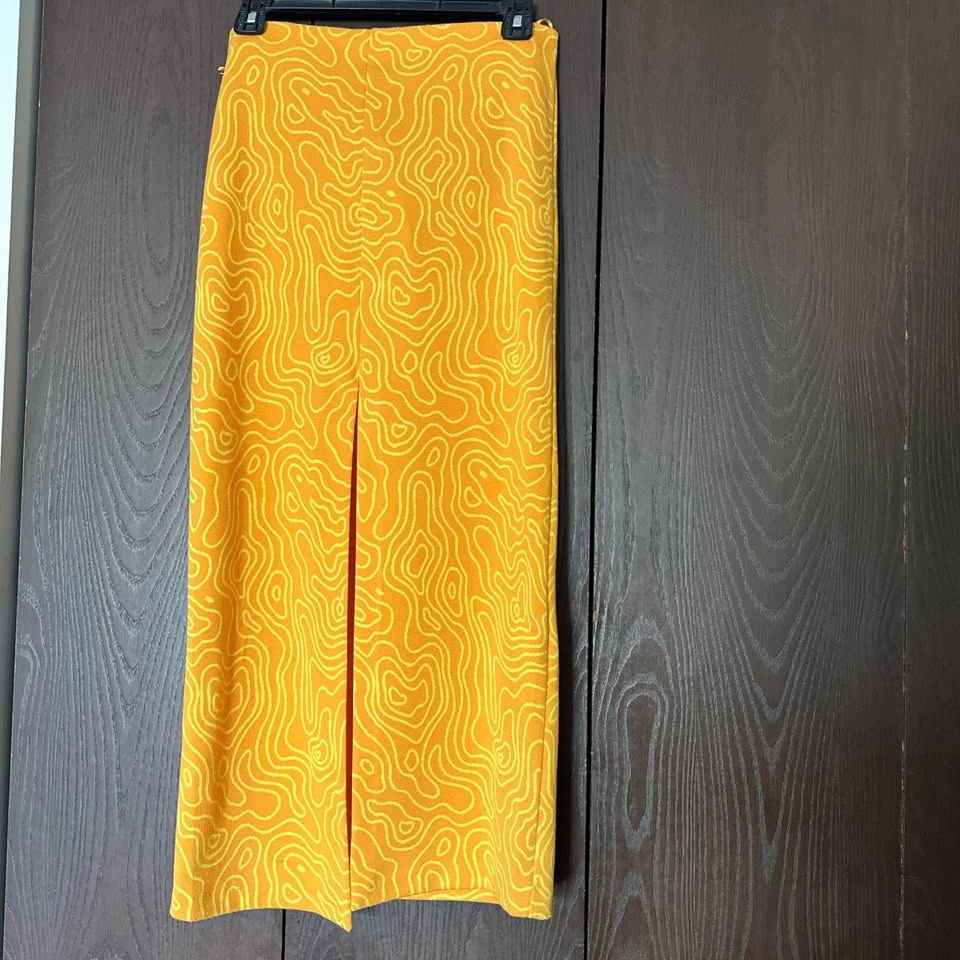 Zara printed midi skirt with ties and cutout size S - photo 4