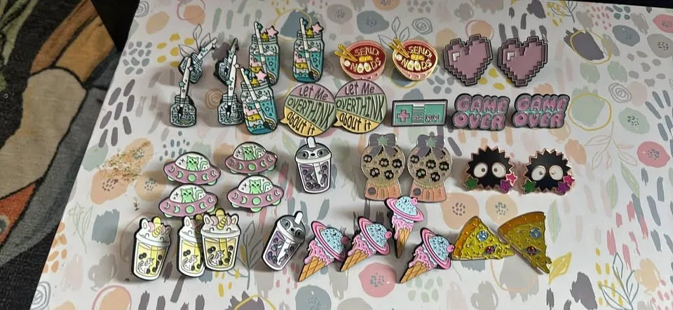 Kawaii Cat & Studio Ghibli Enamel Pin Lot (35 Pins)
