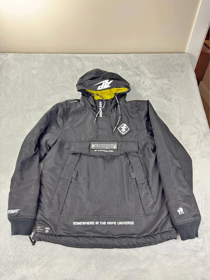 Aape By A Bathing Ape Men's Large Black Pullover Anorak Jacket