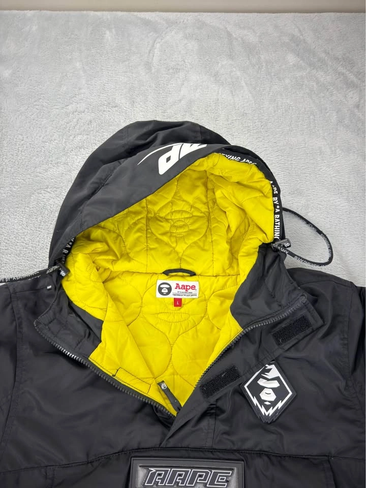 Aape By A Bathing Ape Men's Large Black Pullover Anorak Jacket - photo 3