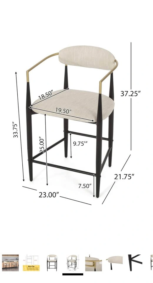 Set of 2 Counter Stools 25 " Seat Height - photo 3