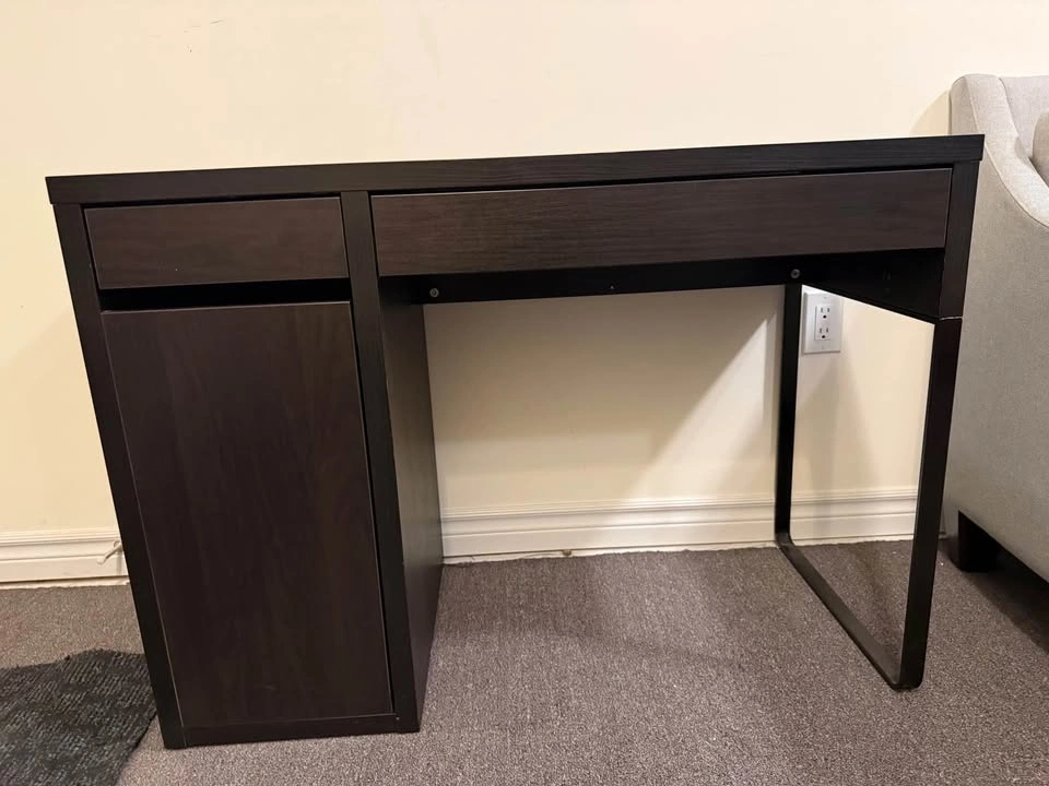 IKEA MICKE Desk Black-Brown – Cabinet + Drawer, Moving Sale - photo 2